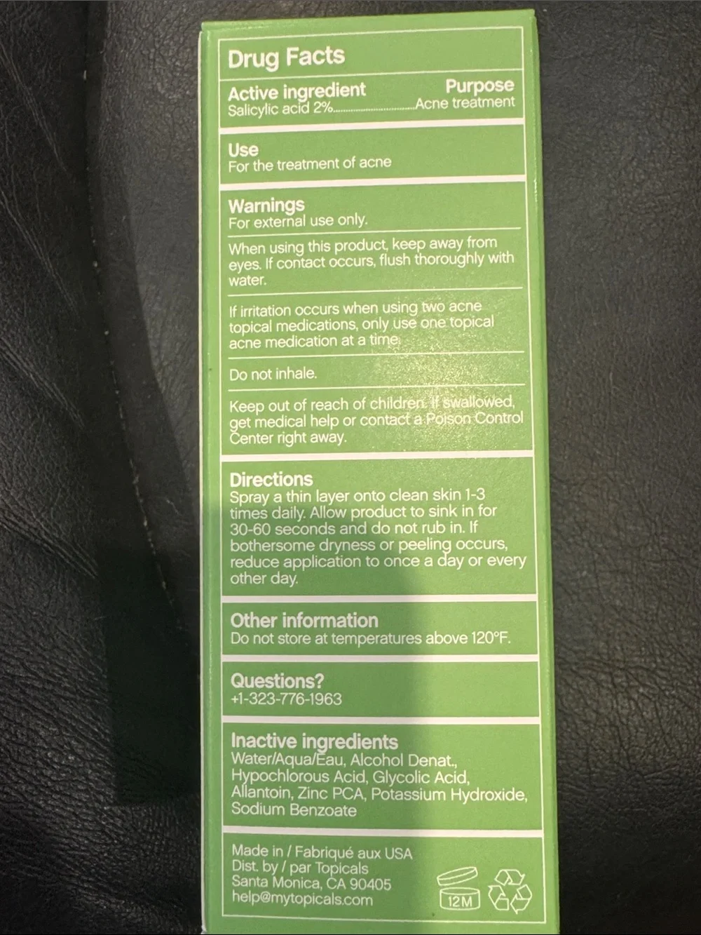Clearly Topicals Clarifying & Calming Mist - Green